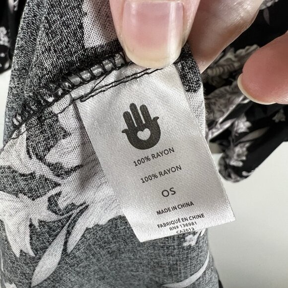 Spiritual Gangster Maya Kimono Women Large Black Floral Tie Front Boho Fairy - Picture 7 of 10